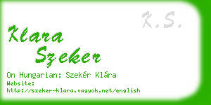 klara szeker business card